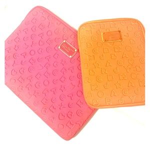Marc Jacobs laptop and iPad cases (pink and 🍊)